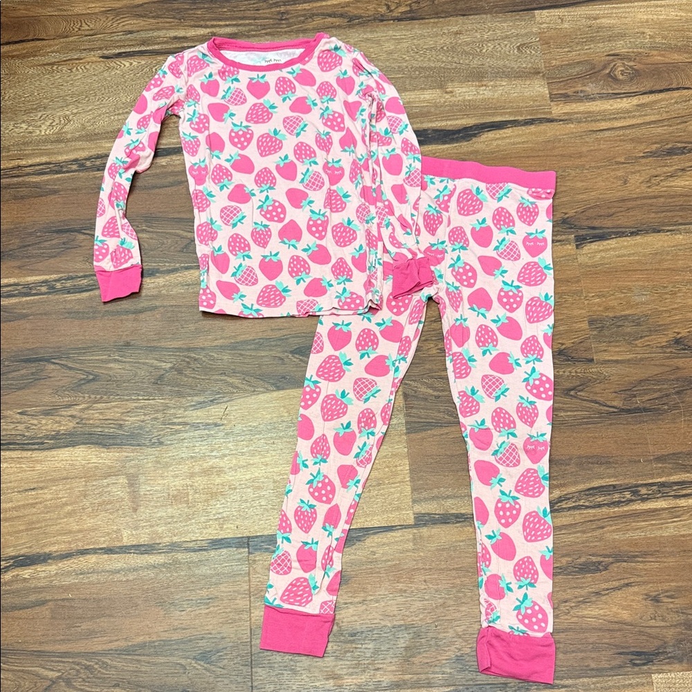 Little Sleepies Pink Strawberry Kids Pajama Set
